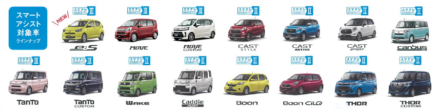 スマートアシスト対象車ラインナップ